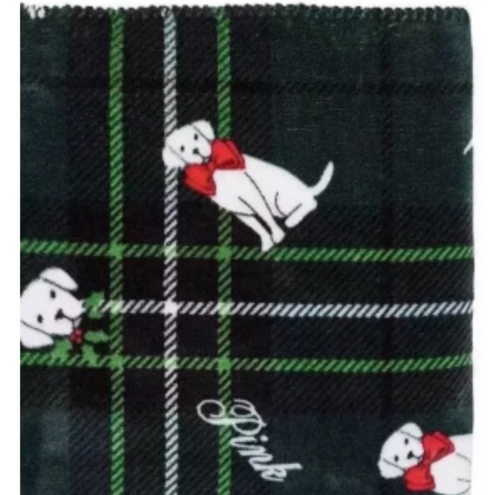 PINK Victoria's Secret Dog Blanket - Black and Green